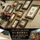 极速美式 做旧实i木复古照片墙轻奢免打孔组合相框墙客厅餐厅复古