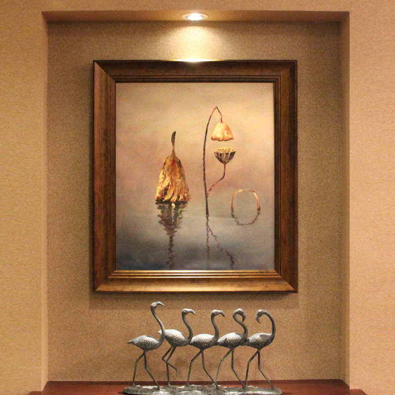 极速纯手绘油画电表箱装饰画北欧客厅挂画现代简T约玄关画竖版过图片