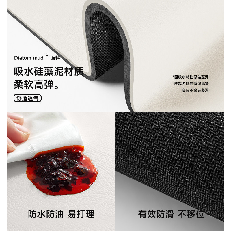 极速芊诗结厨房专用地垫防油防滑软矽藻I泥脚垫可擦免洗垫子耐脏
