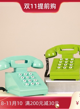 极速欧式复古怀旧老式铁艺听筒座A机电话机模型道具装饰品创意民