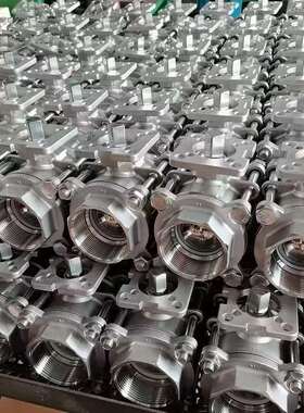 极速。Q11F-16P三片式高平台球阀304 316LP不锈钢丝扣内螺纹焊接