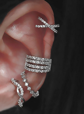 极速1PC Helix Conmch Fake Piercing Cartilage Ear Cuff on Ear