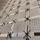 极速定制水晶挂h片屏风隔断网红玻璃砖不锈钢酒店会所背景墙大厅