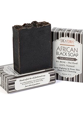极速Shea Terra Organics tAuthentic African Black Soap Bar N