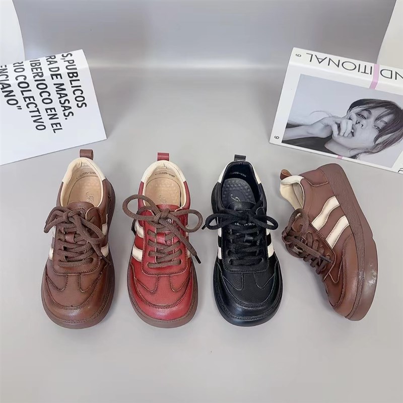 2205新款系带圆头舒适N百搭复古休闲鞋