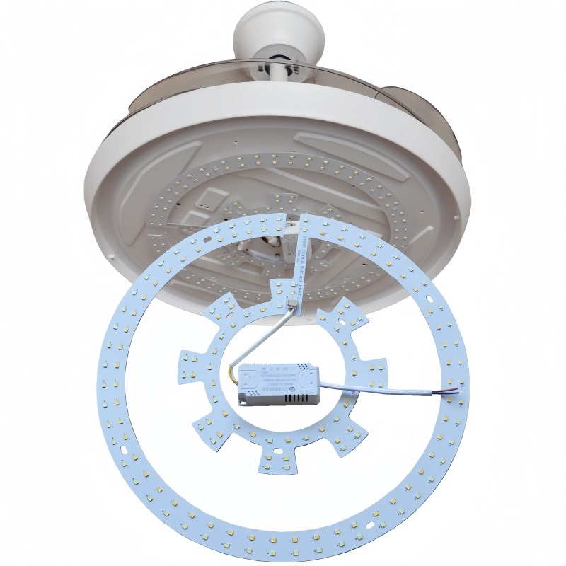 吊扇吸顶灯ledj灯芯圆形三色变光灯片风扇灯光源替换灯板遥控灯盘