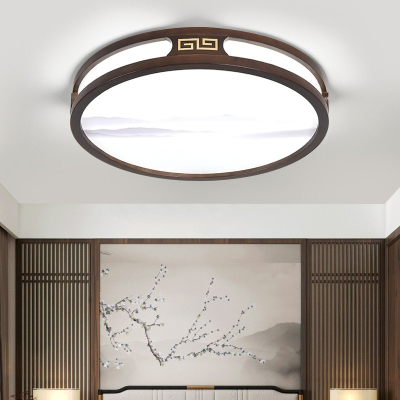 新中式卧室吸顶灯led灯实木简约中国风房间灯阳台餐厅茶室客厅灯