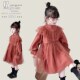 韩版 2024新款 秋装 女童公主连衣裙棉布纱K裙高品质洋气时髦红色裙