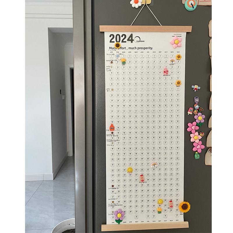 日历2024年全年一张新款挂式创意C摆件自律打卡计划表年历单张挂