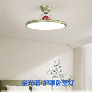 全光谱护眼防蓝光主卧室灯t2023年新款原木风儿童房吸顶灯中山灯