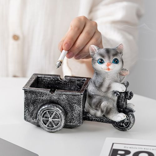 烟灰缸创意个性潮流防飞灰家用客厅网红爆款可爱小猫咪高级感摆件
