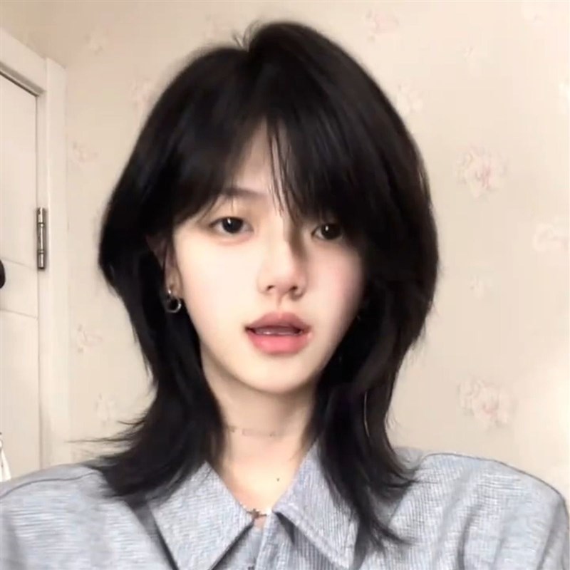 鲻鱼头假发男女通用中长发学生日常减龄日系潮流氛围感狼尾全头套