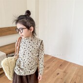 T恤宝宝绒衫 儿童韩版 厚 男秋冬款 男女N童长袖 双面绒高领长袖 打底衫