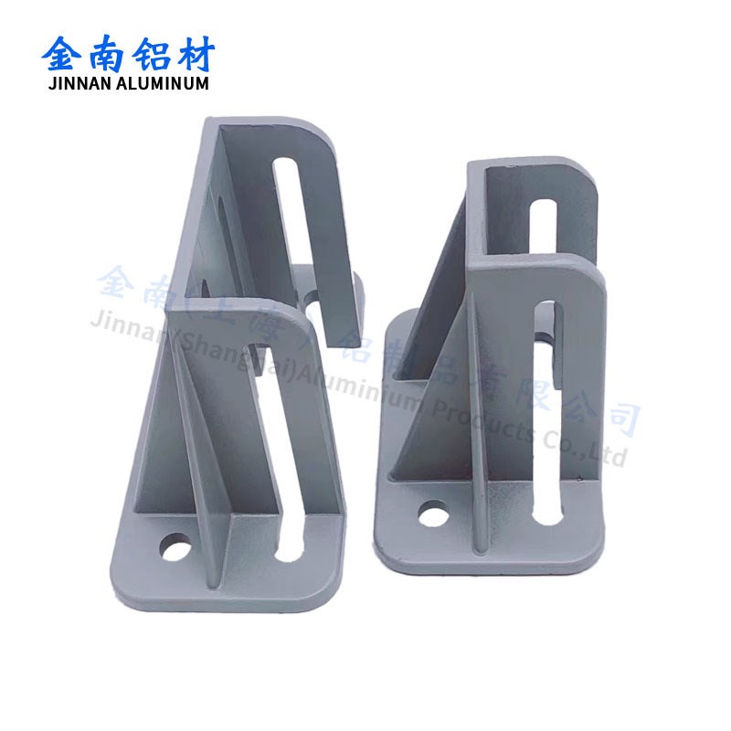 铝型材压铸地脚 4040 4080 围栏底J座地面铝支撑脚方形蹄脚固定脚