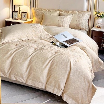 高级感母婴级A类加厚全棉磨毛四件套秋冬K季刺绣纯棉结婚陪嫁床品