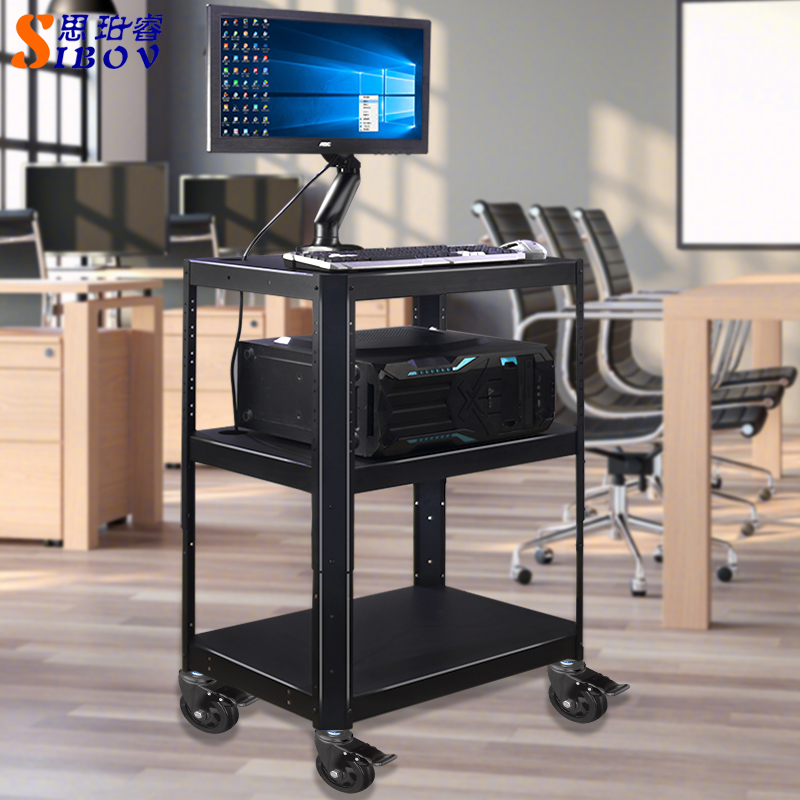 思珀睿仪器车电脑设备推车印表机显示器机房移动运维工作台置物架