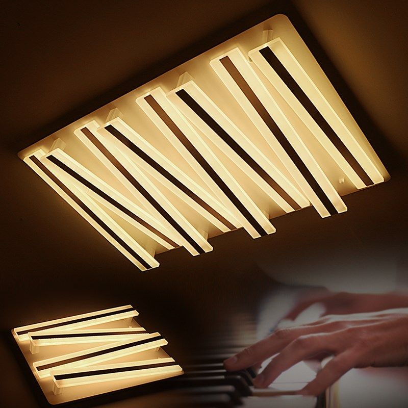 简约现代led钢琴键客厅灯家用大气卧室压克力吸顶灯超亮创意北欧