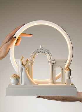 结婚礼物送新人闺蜜新娘高档实用创意订婚新婚卧室床头长明灯摆件