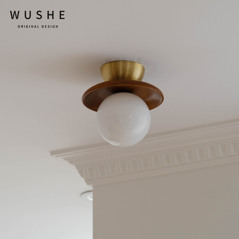 汤圆法式中古创意魔豆走廊过道灯复古奶油日式入户玄关吸顶灯2024