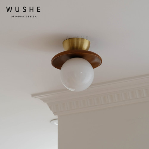 汤圆法式中古创意魔豆走廊过道灯复古奶油日式入户玄关吸顶灯2024