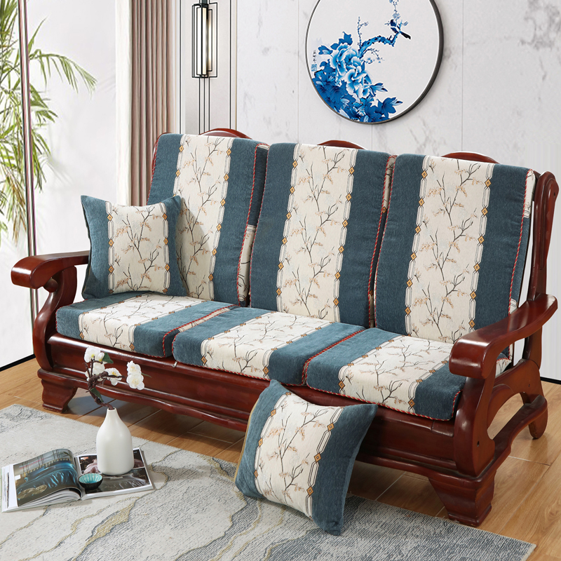 实木沙发垫带靠背加厚海绵垫中式红木质沙发坐垫老式春秋椅垫防滑