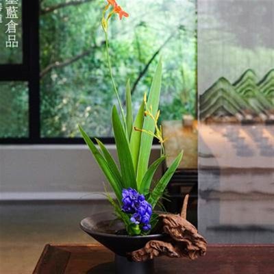 高脚茶席花盘花器陶瓷禅意中式日式插花器皿 剑山插花器底座花盆