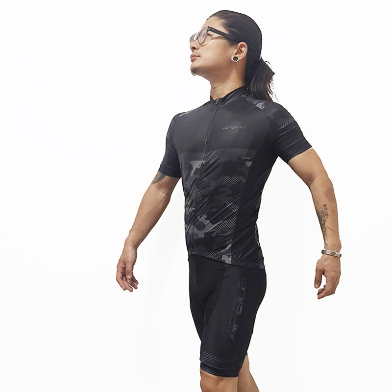 库存尾货男速干排汗夏季防晒透气四面弹自行车骑行短袖背带裤套装