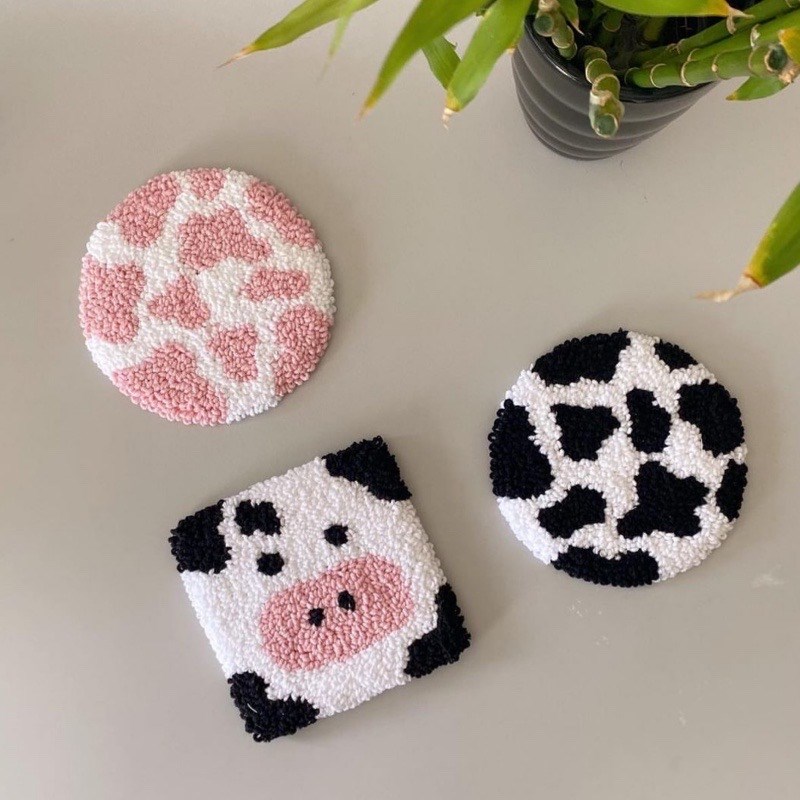 手工diy戳戳绣杯垫冰箱贴材料包办公桌装饰闺蜜创意礼物可爱卡通