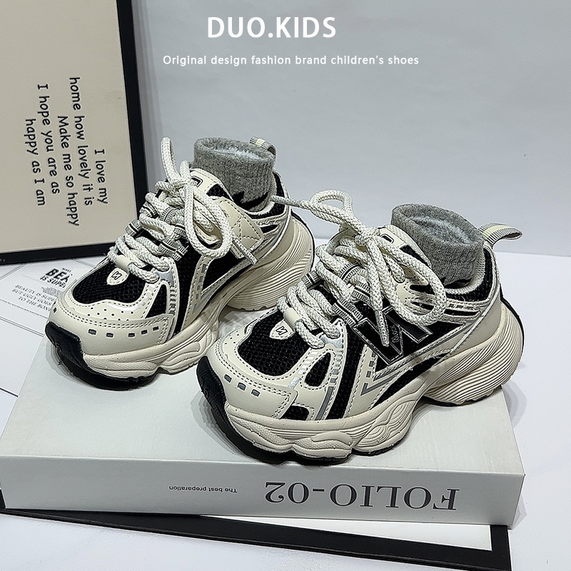 儿童鞋子2023秋季新款潮牌童鞋女童休闲老爹鞋软底透气男童运动鞋