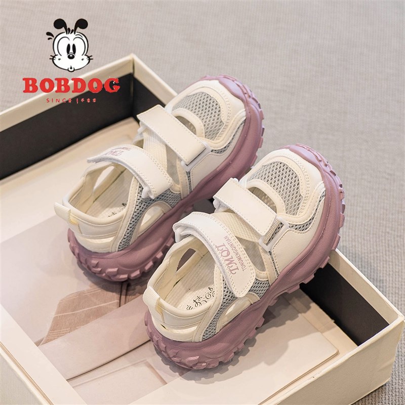 女童凉鞋夏季运动风洋气小女孩网鞋透气网面洞洞鞋软底包头沙滩鞋