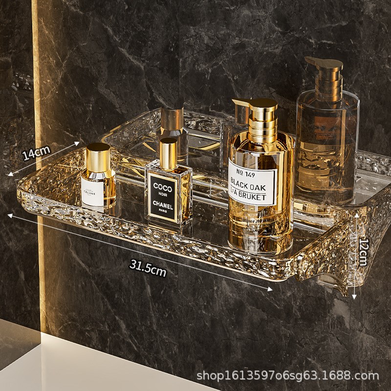 【新品】免打孔壁挂式浴室桌面y置物架洗漱台亚克力收纳架厕所台