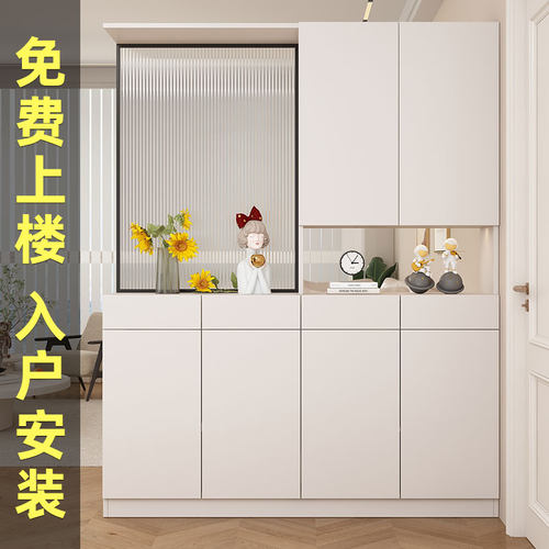 入户玄关柜客厅隔间柜现代简约屏风置物架实木鞋柜家用门口门厅柜