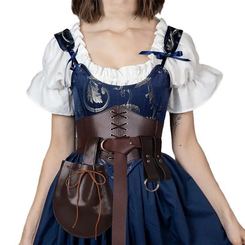 中世纪文艺复兴维京骑士宽腰带腰包护腕套装COSPLAY舞台服饰道具