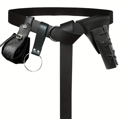 中世纪男士皮革护腕护手腰包剑鞘肩甲复古护腕蒸汽朋克狂欢节