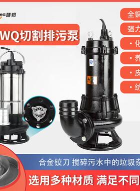 污水切割式污水泵家用抽粪泥浆排污泵抽水泵化粪池沼气潜水切割泵