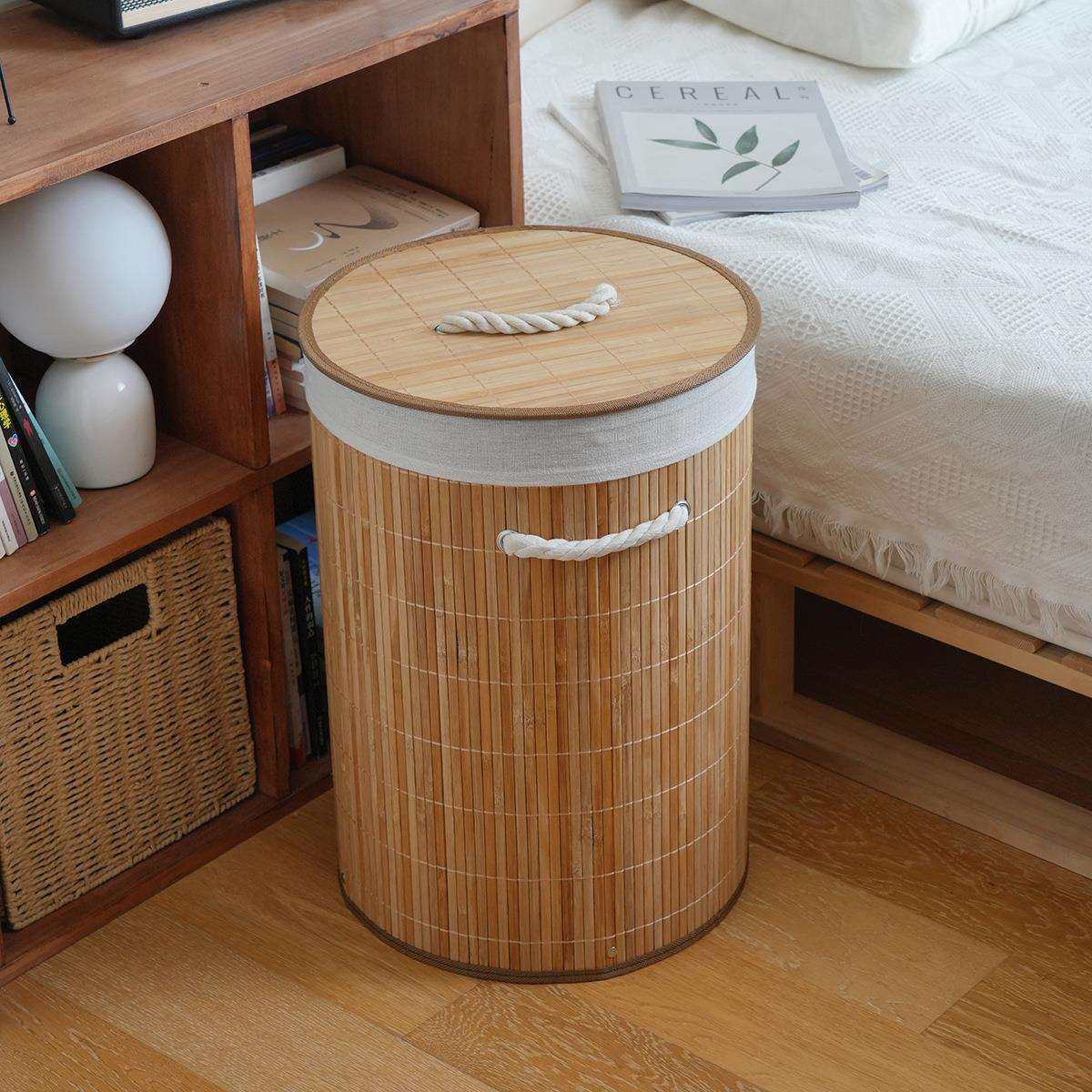 现货竹子折叠收纳桶 洗衣篮子脏衣篓收纳带盖框 两种颜色玩具收纳,农机/农具/农膜,播种栽苗器/地膜机,淘宝优惠券,粉丝福利购,淘宝优惠卷