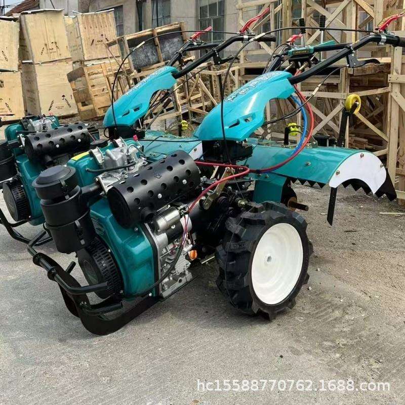 现代化直连四驱微耕机 192型柴油耕田机 多功能水旱两用旋耕机