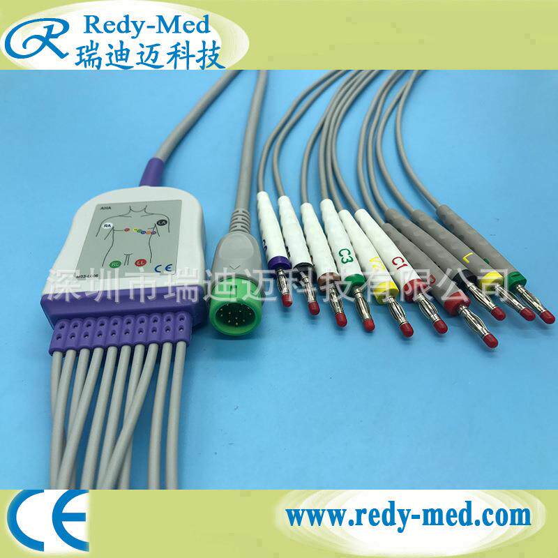 科曼心电图机导联线12导 C30 心电图机线 监护仪配件