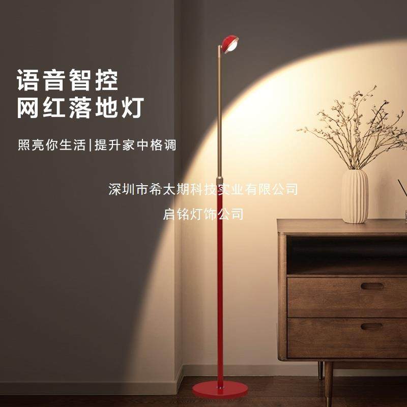 落地灯客厅沙发台灯卧室装饰氛围灯智能语音声控轻奢小红帽网红灯