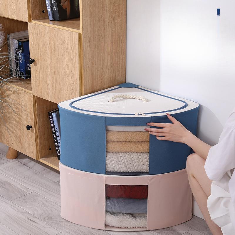 衣服扇形角落收纳箱布艺衣物整理盒箱子大号折叠衣柜储物筐袋家用