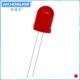 f10mm红发红10mm圆头红光指示灯发光led插件灯珠雾状散光高亮红色