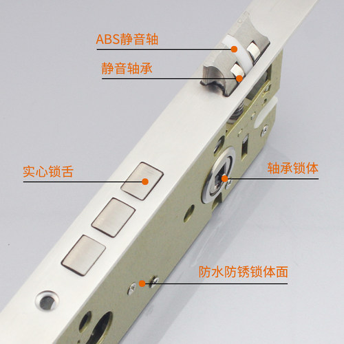 黄古铜欧式大木门锁别墅房门锁大厅课堂双锁舌静音门锁8545锁体锁