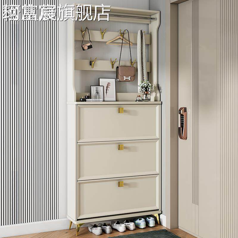 珂富宸奶油风格超薄鞋 柜家庭入口入口 柜新款2025流行储物集成