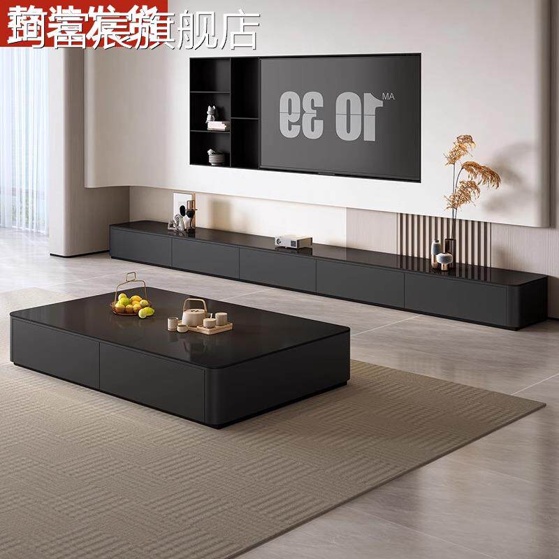 珂富宸电视柜客厅家用2025新款储物柜小户型高级感落地电视机柜茶几组合摆件饰品床笠拉车盖布