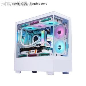 珂富宸玩嘉玄武PRO无立柱海景房游戏电脑台式主机箱MATX主板360水冷黑白摆件饰品床笠拉车