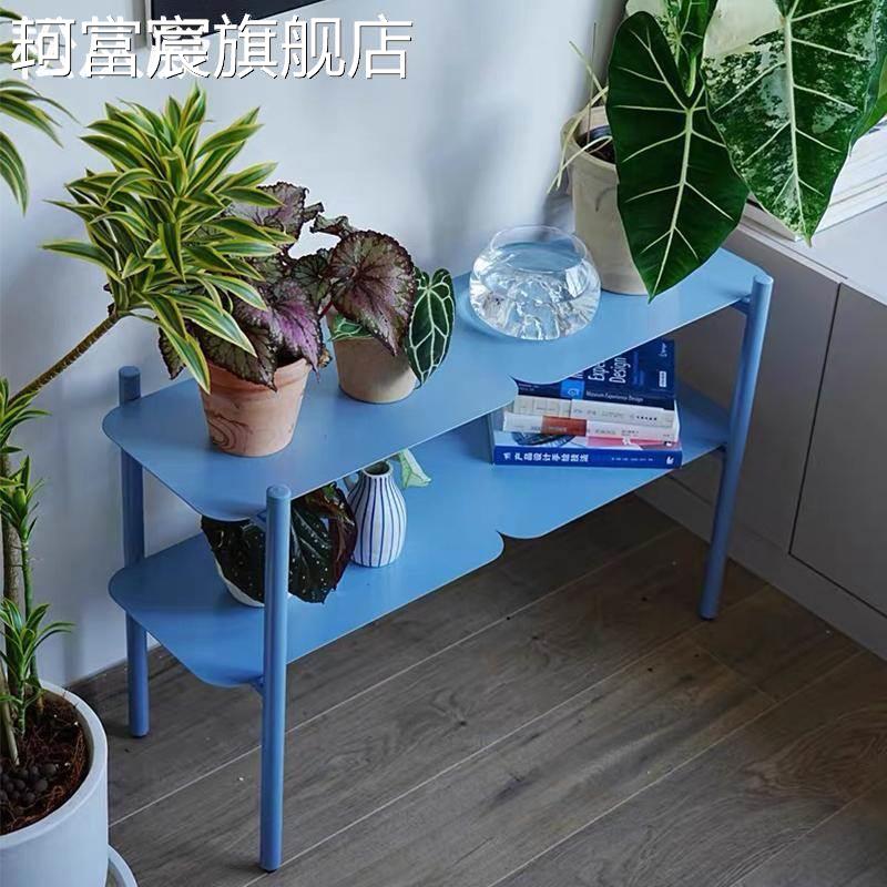 珂富宸双层搁板置物 架 落地客厅北欧杂物书 架 家用转角卧室阳台收纳花 架 子摆件饰品垫垫