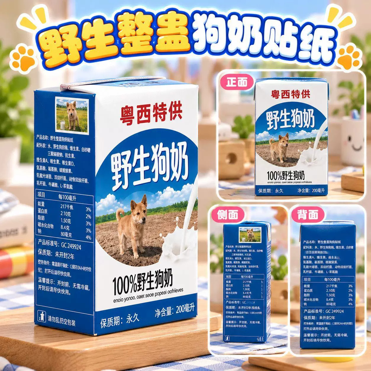 野生狗奶粤西特供贴纸整蛊贴画抽象整蛊贴画没有什么东西是永恒的
