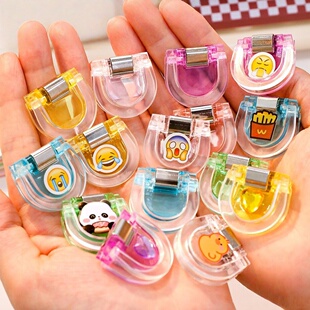 彩色夹透明小夹子书夹文具创意资料夹初高中试卷文件收纳推推夹子