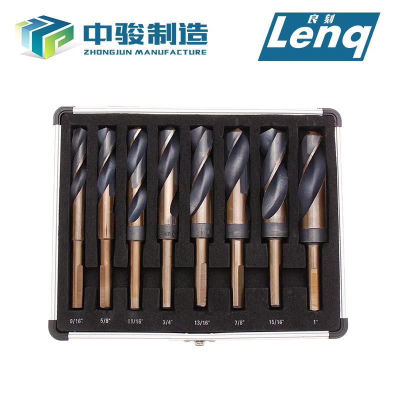 12mm-40mm 1/2不锈钢直柄钻头小柄麻花钻HSS木工8件套木盒开孔器
