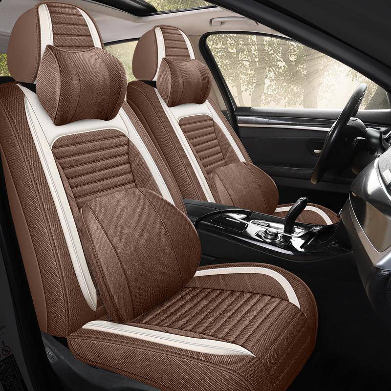 25年新款全包围亚麻汽车座垫四季通用座椅套坐垫原厂